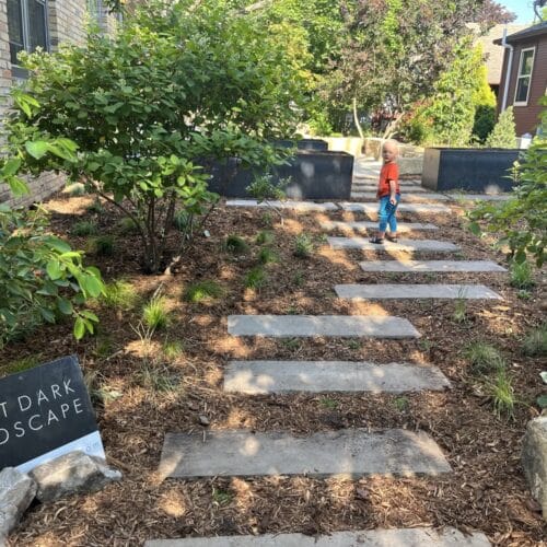 HISTORICAL MILWAUKEE AVE ECOLOGICAL REHAB HERO After Undulating Paver Path